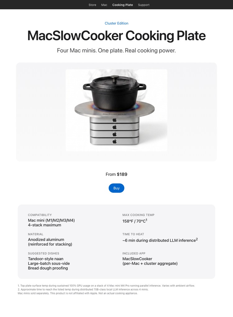 MacSlowCooker Cooking Plate Cluster Edition
